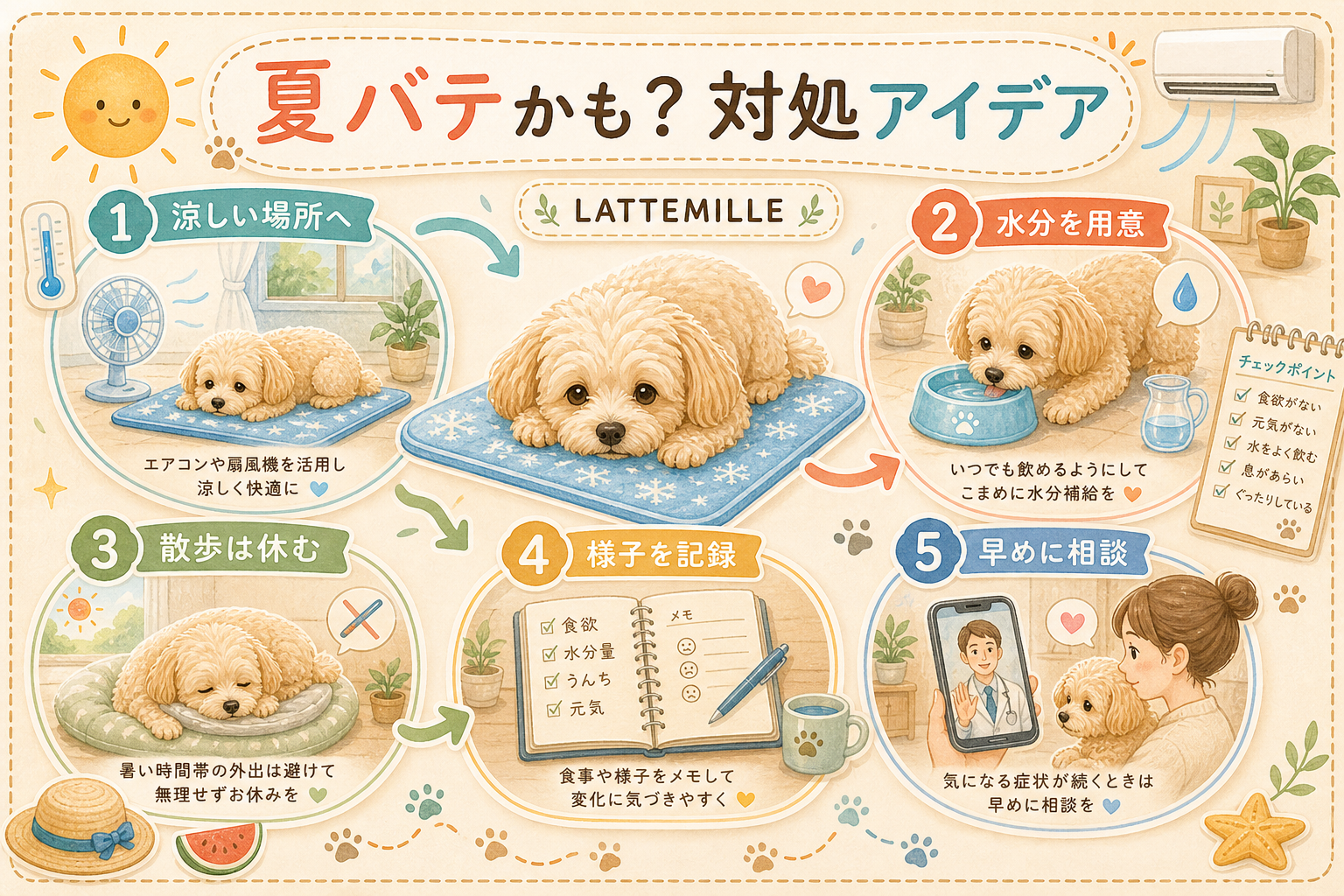 夏バテかも？の時の対処アイデア5選 の図解