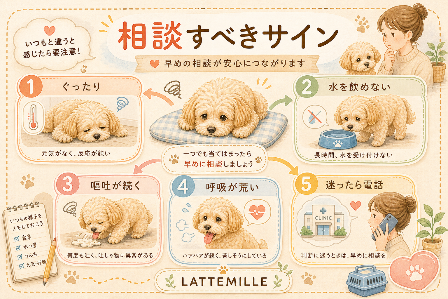 マルプーの夏バテサイン の図解